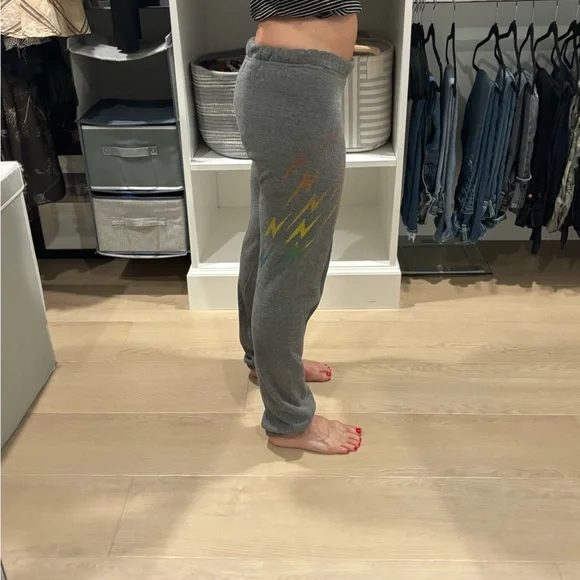 Aviator Nation Gray Sweatpants with Lightning REALLY SOFT - Picture 6 of 8